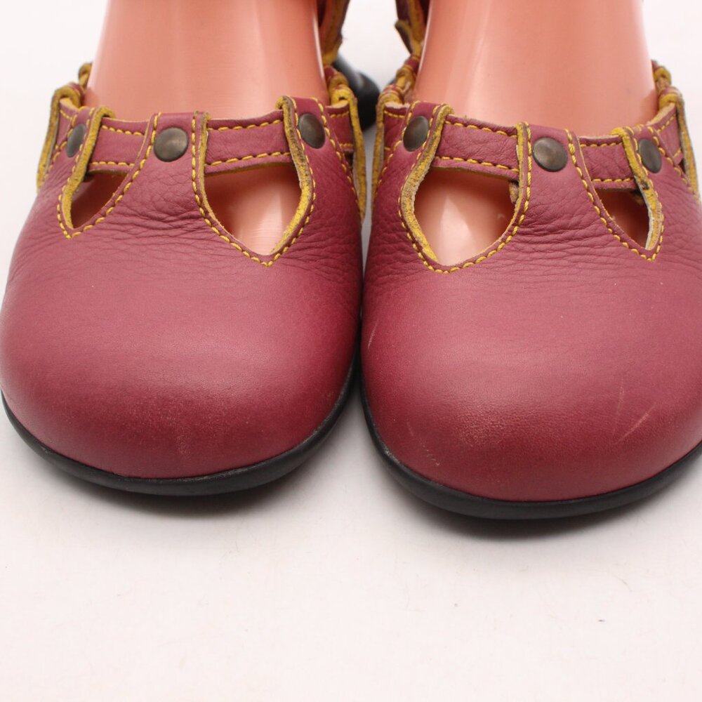 John Fluevog Pink and Black Sculpted Heel Mary Jane Pumps - Picture 13 of 13
